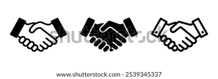 handshake icon vector art design set on a white background