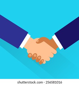 Handshake icon vector business hands shake flat design vector illustration