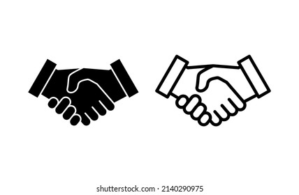 Vector de icono de apretón de manos. símbolo y signo de apretón de manos del negocio. contrato de contacto