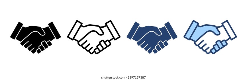 Handshake icon vector. business handshake sign and symbol. contact agreement