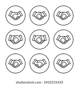 Handshake icon vector. business handshake sign and symbol. contact agreement