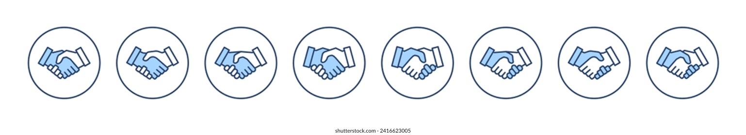 Handshake-Symbol-Vektorgrafik. Handshake-Zeichen und Symbol für Unternehmen. Kontaktvereinbarung