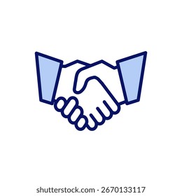 ícone de aperto de mão vetor. símbolo e sinal de aperto de mão de negócios. contrato de contato