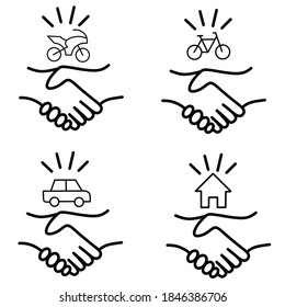 handshake icon vector design illustration