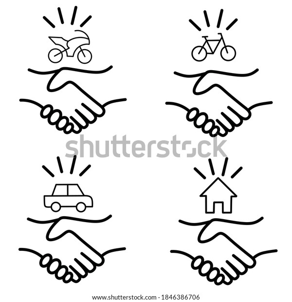 handshake icon vector\
design illustration