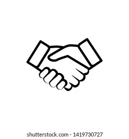 handshake icon vector flat design
