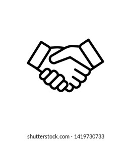 handshake icon vector flat design