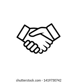 handshake icon vector flat design