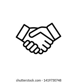 handshake icon vector flat design