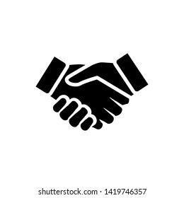 handshake icon vector flat design