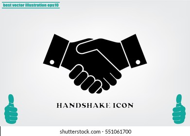 Ilustración vectorial de icono de apretón de manos.