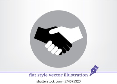 Handshake icon vector illustration .