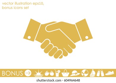 Handshake icon vector illustration