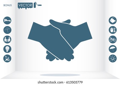 Handshake icon vector illustration