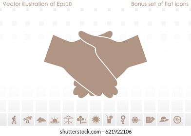 Handshake icon vector illustration