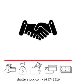 Handshake icon. vector illustration 