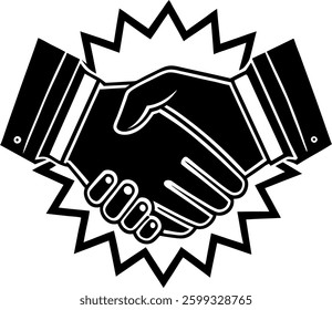 Handshake icon, handshake vector illustration, contract agreement flat vector icon for apps and websites