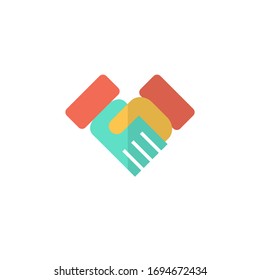 handshake icon vector illustration flat style design. isolated on white background
