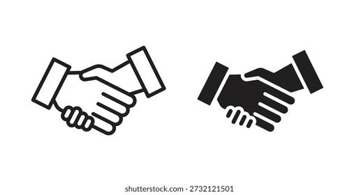 Handshake icon. Vector illustration, flat and stroke