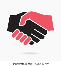 Handshake icon. Vector illustration isolated on white.