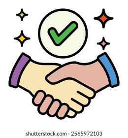 Handshake icon. Handshake vector illustration isolated on white. Partnership glyph style design, designed for web and app.