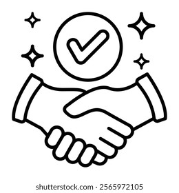 Handshake icon. Handshake vector illustration isolated on white. Partnership glyph style design, designed for web and app.