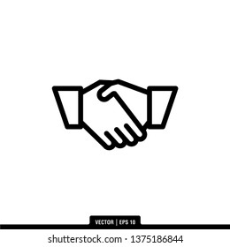 Handshake Icon Vector Illustration Logo Template
