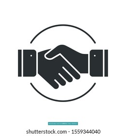 Handshake icon vector illustration logo template for many purpose. Isolated on white background.