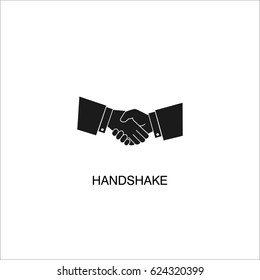 Handshake icon vector illustration on white background.