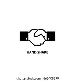 Handshake icon vector illustration on white background.