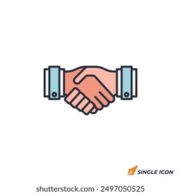 Handshake icon vector illustration. Handshake symbol isolated on white background
