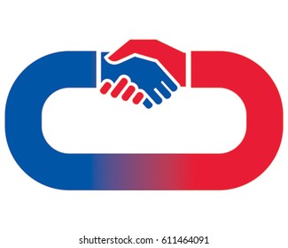  Handshake Icon. Vector Illustration of two business people shaking hands in agreement.