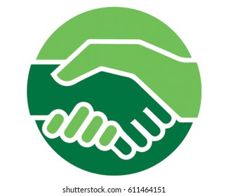  Handshake Icon. Vector Illustration of two business people shaking hands in agreement.
