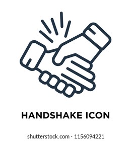 Handshake icon vector isolated on white background, Handshake transparent sign , thin symbols or lined elements in outline style