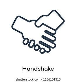 Handshake icon vector isolated on white background, Handshake transparent sign , thin symbols or lined elements in outline style