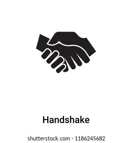 Handshake icon vector isolated on white background, logo concept of Handshake sign on transparent background, filled black symbol