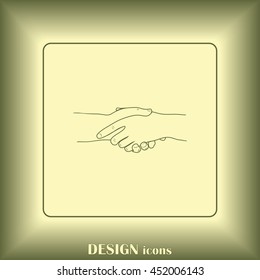 Handshake Icon Vector. Line icon