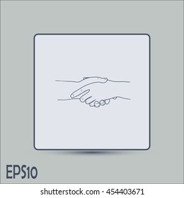 Handshake Icon Vector. Line icon