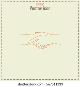 Handshake Icon Vector. Line icon