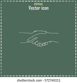 Handshake Icon Vector. Line icon