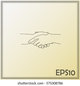 Handshake Icon Vector. Line icon