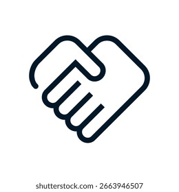 Icono del apretón de manos, muestra del logotipo del Vector, ilustración, forma, diseño, icono de la interfaz de usuario de UX, eps editable