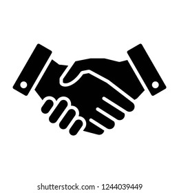 handshake icon vector on white background