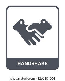 handshake icon vector on white background, handshake trendy filled icons from Customer service collection, handshake simple element illustration