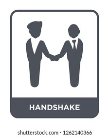 handshake icon vector on white background, handshake trendy filled icons from Strategy collection, handshake simple element illustration
