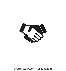 Handshake icon vector on a white background