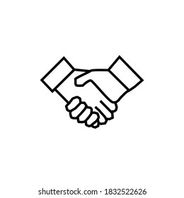 Diseño de contorno vectorial del icono de apretón de manos