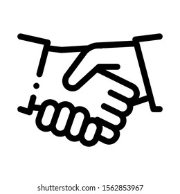 Handshake Icon Vector. Outline Handshake Sign. Isolated Contour Symbol Illustration
