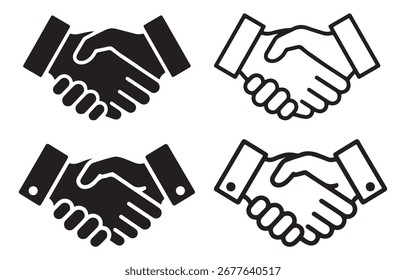 Handshake Icon Vetor Definir Contrato de Negócios Parceria Símbolo de Colaboração Design