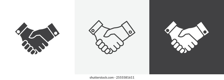 Handshake icon vector set for ui designs